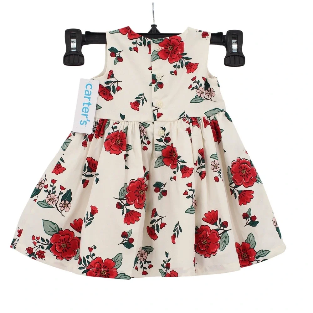 Carters Baby Girl Floral Sleeveless Dress Red White 6 Months 1R618110